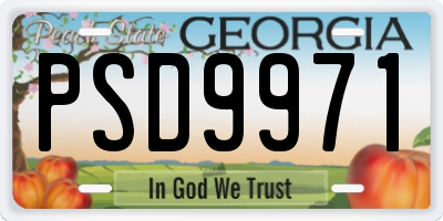 GA license plate PSD9971