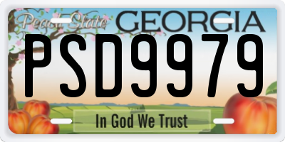 GA license plate PSD9979