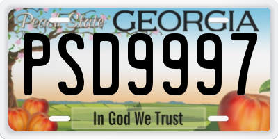 GA license plate PSD9997