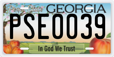 GA license plate PSE0039