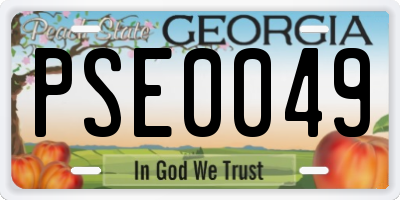 GA license plate PSE0049