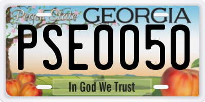 GA license plate PSE0050