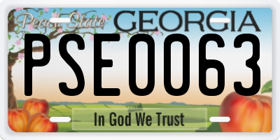 GA license plate PSE0063