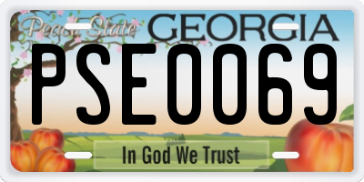 GA license plate PSE0069
