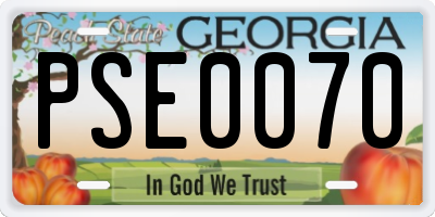 GA license plate PSE0070