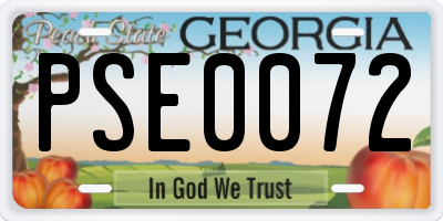 GA license plate PSE0072