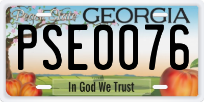GA license plate PSE0076