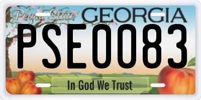 GA license plate PSE0083