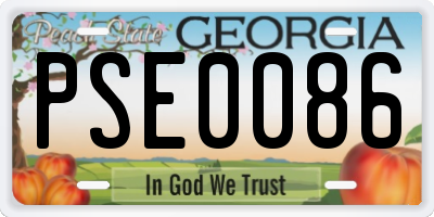 GA license plate PSE0086