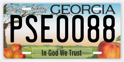 GA license plate PSE0088