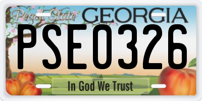 GA license plate PSE0326