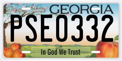 GA license plate PSE0332