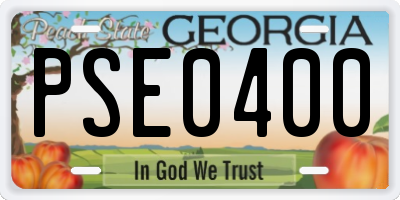 GA license plate PSE0400