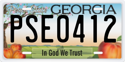 GA license plate PSE0412