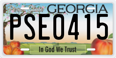 GA license plate PSE0415