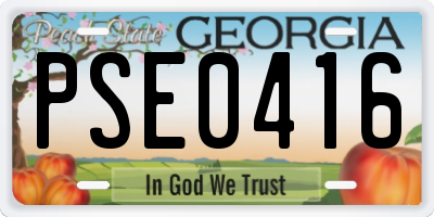 GA license plate PSE0416