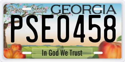 GA license plate PSE0458