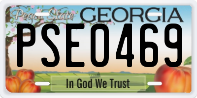 GA license plate PSE0469