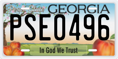 GA license plate PSE0496