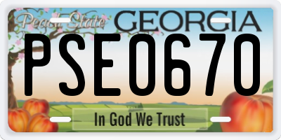 GA license plate PSE0670