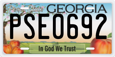 GA license plate PSE0692