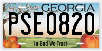 GA license plate PSE0820
