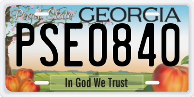 GA license plate PSE0840