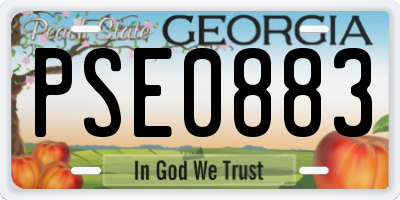 GA license plate PSE0883