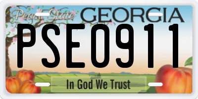 GA license plate PSE0911