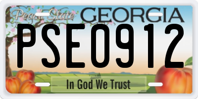 GA license plate PSE0912