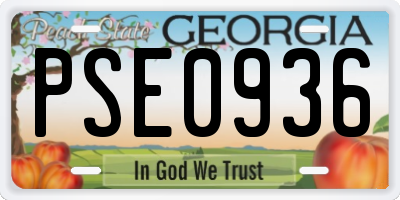 GA license plate PSE0936