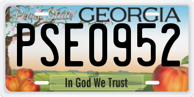 GA license plate PSE0952