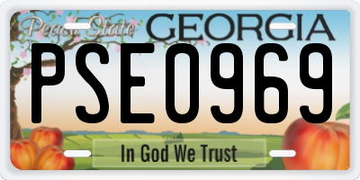 GA license plate PSE0969