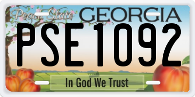GA license plate PSE1092