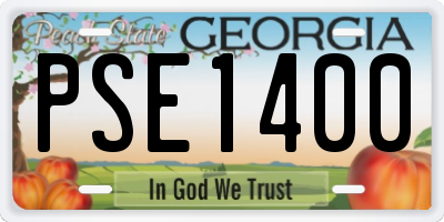 GA license plate PSE1400