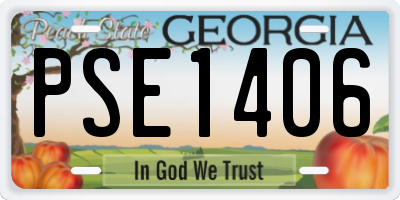 GA license plate PSE1406