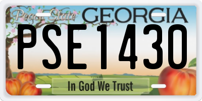 GA license plate PSE1430