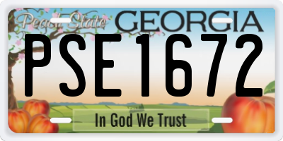 GA license plate PSE1672