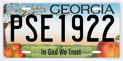 GA license plate PSE1922
