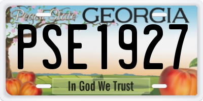 GA license plate PSE1927