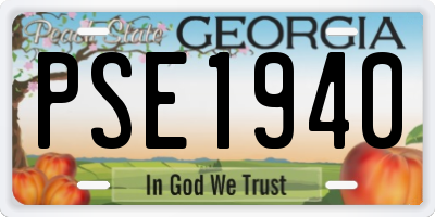 GA license plate PSE1940
