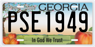 GA license plate PSE1949