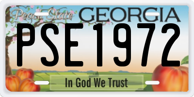 GA license plate PSE1972