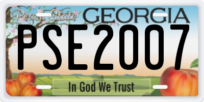 GA license plate PSE2007