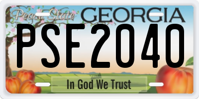 GA license plate PSE2040