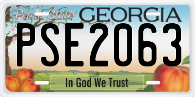 GA license plate PSE2063