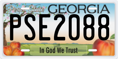 GA license plate PSE2088
