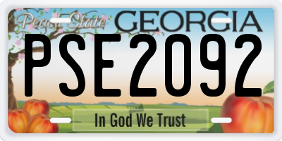 GA license plate PSE2092