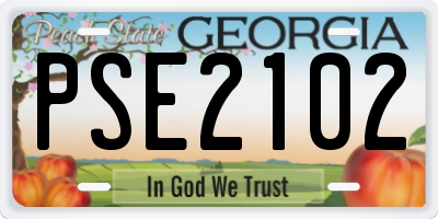 GA license plate PSE2102