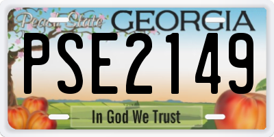 GA license plate PSE2149